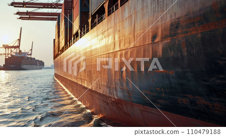 The cargo ship logistics shipping The cargo ship logistics shipping 110479188