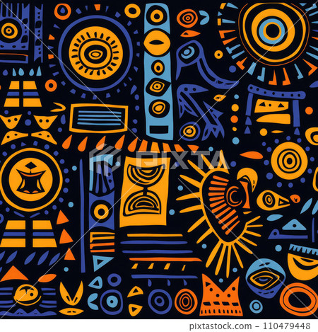 Ethnic ornament. Traditional African background. Generative AI 110479448
