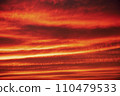 A sunset heaven, orange sky. Sun Rays 110479533