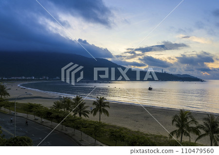 My Khe Beach and Son Tra Mountain in the early morning in Da Nang, Vietnam / Da Nang, Vietnam 110479560