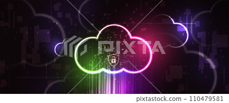 Modern cloud technology. Integrated digital web concept background 110479581