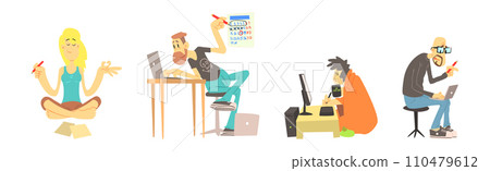 People Character Enjoy Creative Hobby and Recreation Activity Vector Set People Character Enjoy Creative Hobby and Recreation Activity Vector Set 110479612