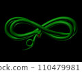 green snake isolated on black background 3d render 110479981