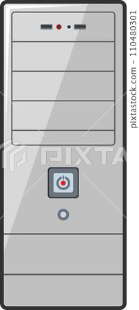 System Unit Icon in flat style. Vector Illustration System Unit Icon in flat style. Vector Illustration 110480301