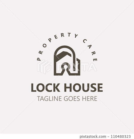 Lock House secure logo design, smart key home vector concept 110480323