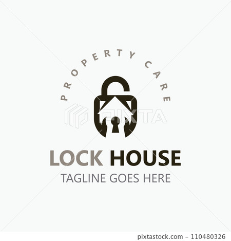 Lock House secure logo design, smart key home vector concept 110480326