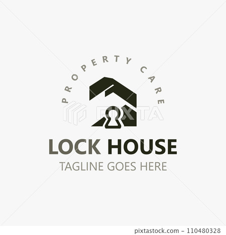 Lock House secure logo design, smart key home vector concept Lock House secure logo design, smart key home vector concept 110480328