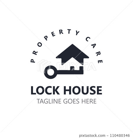 Lock House secure logo design, smart key home vector concept 110480346
