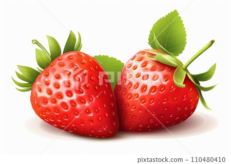 Fresh delicious red strawberries close-up on white background isolated Fresh delicious red strawberries close-up on white background isolated 110480410