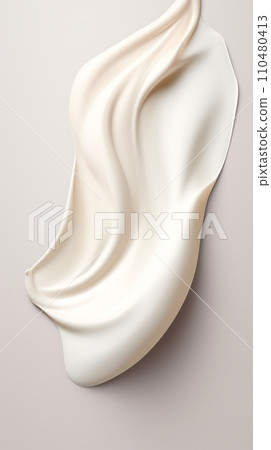 White cream sample on a light background 110480413