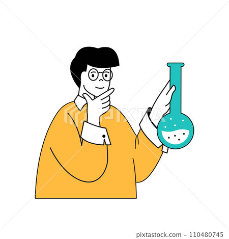 Coronavirus concept with cartoon people in flat design for web. Man with test tube making scientific researching virus disease in lab. Vector illustration for social media banner, marketing material. Coronavirus concept with cartoon people in flat design for web. Man with test tube making scientific researching virus disease in lab. Vector illustration for social media banner, marketing material. 110480745
