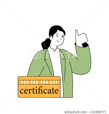 Beauty salon concept with cartoon people in flat design for web. Woman getting gift certificate with free visit to hairdresser studio. Vector illustration for social media banner, marketing material. Beauty salon concept with cartoon people in flat design for web. Woman getting gift certificate with free visit to hairdresser studio. Vector illustration for social media banner, marketing material. 110480771