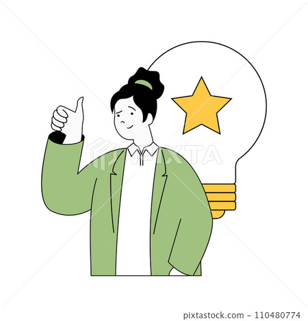 Beauty salon concept with cartoon people in flat design for web. Woman works in best cosmetology center with professional procedures. Vector illustration for social media banner, marketing material. 110480774