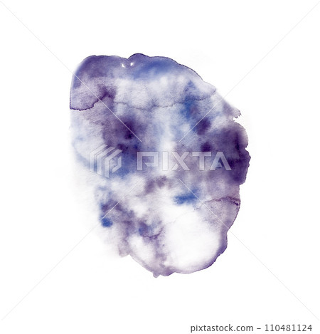 Watercolor abstract blue and purple splash illustration isolated on white background. Hand drawn holiday Texture of night, clouds, water, sea. Satin texture of snow storm cold wind frost winter For Watercolor abstract blue and purple splash illustration isolated on white background. Hand drawn holiday Texture of night, clouds, water, sea. Satin texture of snow storm cold wind frost winter For 110481124
