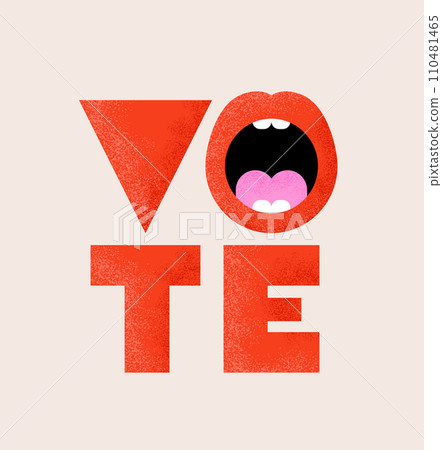 Modern style Vote, election concept design. Poster, banner and background. Bold red text with word 110481465