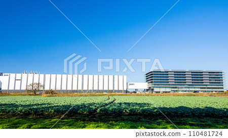 “1 trillion yen factory” Kumamoto factory construction site “TSMC” (JASM) Taiwan Semiconductor Manufacturing Japan (Winter) Kikuyo, Kumamoto Prefecture 110481724