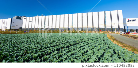 “1 trillion yen factory” Kumamoto factory construction site “TSMC” (JASM) Taiwan Semiconductor Manufacturing Japan (Winter) Kikuyo, Kumamoto Prefecture 110482082