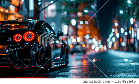 跑車被雨淋濕（AI生成） 110482649