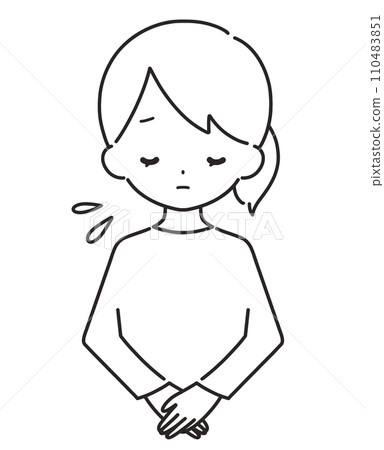 單色 | 女人鞠躬道歉 | 休閒服裝 110483851