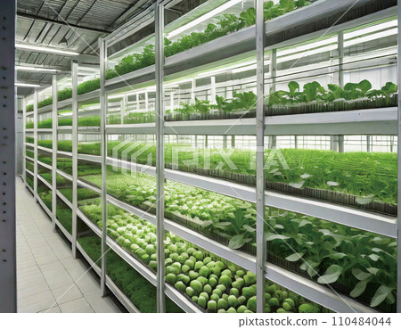 Illustration of indoor hydroponic cultivation "AI generated image" 110484044