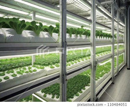 Illustration of indoor hydroponic cultivation "AI generated image" 110484051
