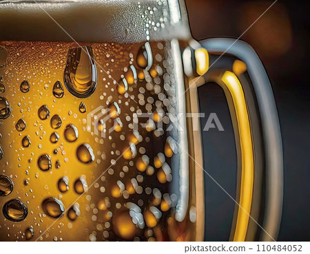 Delicate foaming golden draft beer "AI generated image" 110484052