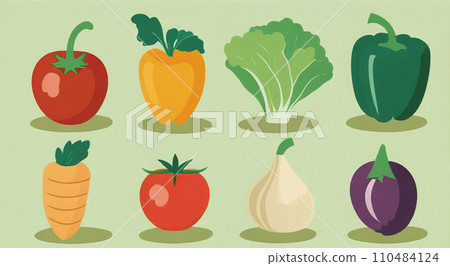 刺激性蔬菜的平面設計圖像“AI生成圖像” 110484124