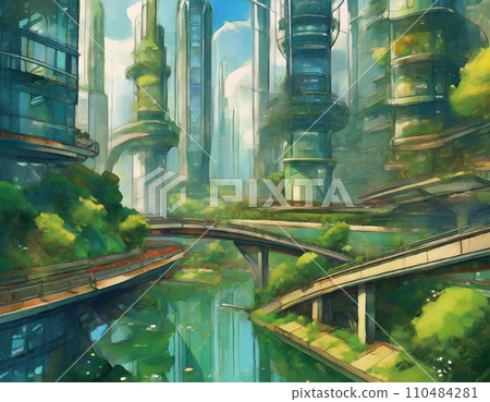 Future city rough design “AI generated image” Future city rough design “AI generated image” 110484281