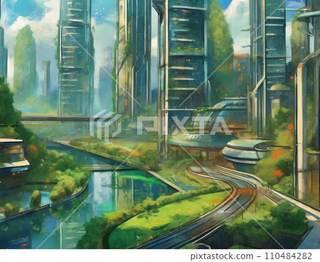 Future city rough design “AI generated image” Future city rough design “AI generated image” 110484282