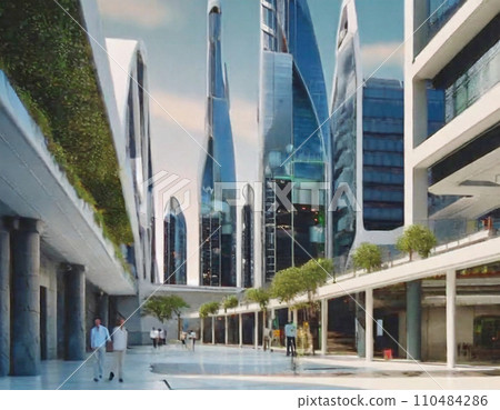Future city rough design “AI generated image” 110484286