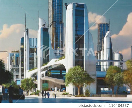 Future city rough design “AI generated image” Future city rough design “AI generated image” 110484287