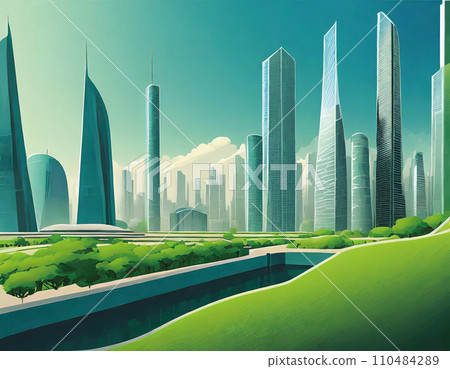 未來城市粗略設計“AI生成圖像” 110484289