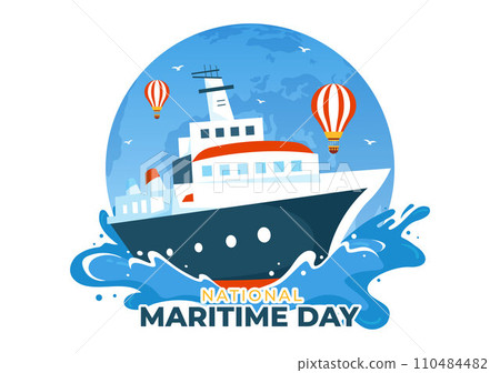 World Maritime Day Vector Illustration with Sea and Ship for Shipping Safety and Security and the Marine Environment in Nautical Celebration Design World Maritime Day Vector Illustration with Sea and Ship for Shipping Safety and Security and the Marine Environment in Nautical Celebration Design 110484482