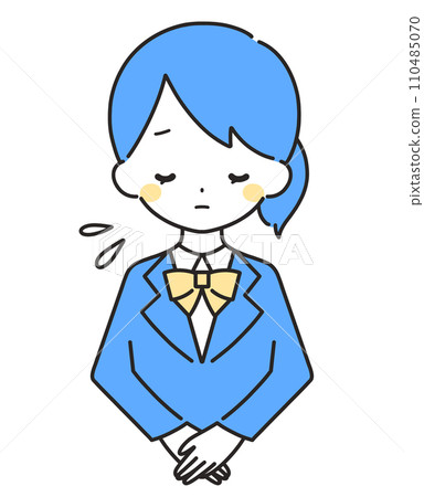 藍色 | 女孩鞠躬道歉 | 西裝外套 藍色 | 女孩鞠躬道歉 | 西裝外套 110485070