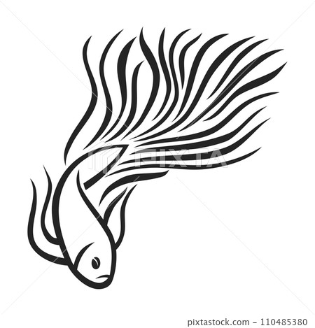 Betta fish Logo template Isolated. Brand Identity. Icon Abstract Vector graphic 110485380