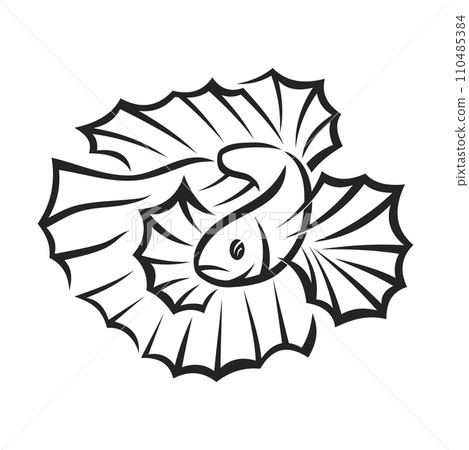 Betta fish Logo template Isolated. Brand Identity. Icon Abstract Vector graphic 110485384