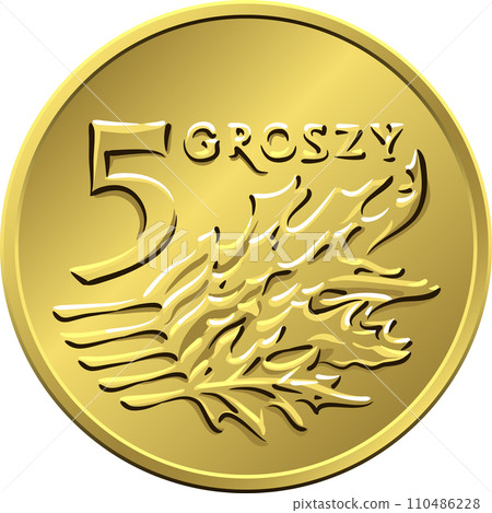 reverse Polish Money five groszy copper coin 110486228