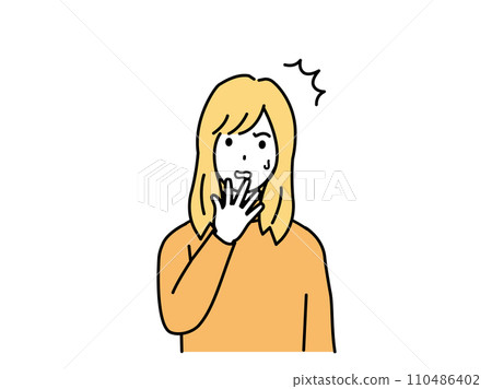 Illustration of a surprised young woman Illustration of a surprised young woman 110486402