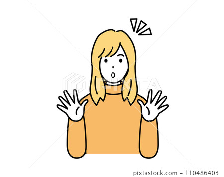 Illustration of a surprised young woman Illustration of a surprised young woman 110486403