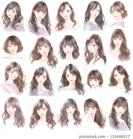 插圖集的年輕女性 插圖集的年輕女性 110486827