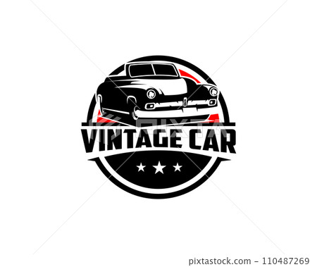 isolated vector illustration of an old 1949 Mercury coupe shown from the side. best for badge, icon and sticker design. 110487269