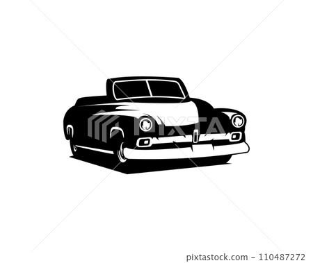 1949 Mercury coupe logo isolated on white background side view. best for badges, emblems, icons. vector illustration available in eps 10. 1949 Mercury coupe logo isolated on white background side view. best for badges, emblems, icons. vector illustration available in eps 10. 110487272
