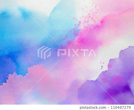 Watercolor texture background frame bleed paint drawing paper painting art art illustration AI generated image 110487279