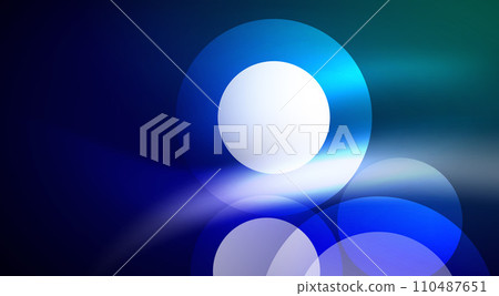 Shiny Light Neon Bubble Circles. Vector illustration For Wallpaper, Banner, Background, Card, Book Illustration, landing page 110487651