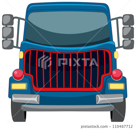 Colorful Cartoon Semi Truck Illustration 110487712