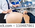 Pregnant women close-up 110487861