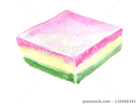 水彩繪製的菱形麻糬的插圖 水彩繪製的菱形麻糬的插圖 110488342