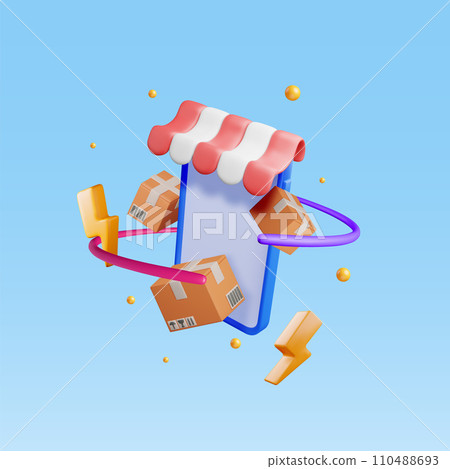 3D Packaging Box in Smartphone with Awning 3D Packaging Box in Smartphone with Awning 110488693