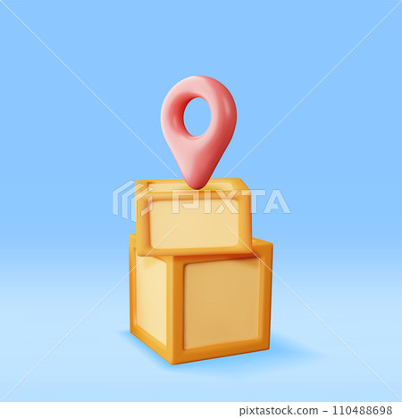 3D Carton Packaging Box and Location Pin 110488698