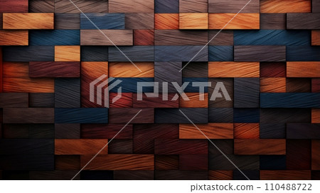 Wood marquetry wall parquet, abstract pattern background, Generative AI Wood marquetry wall parquet, abstract pattern background, Generative AI 110488722